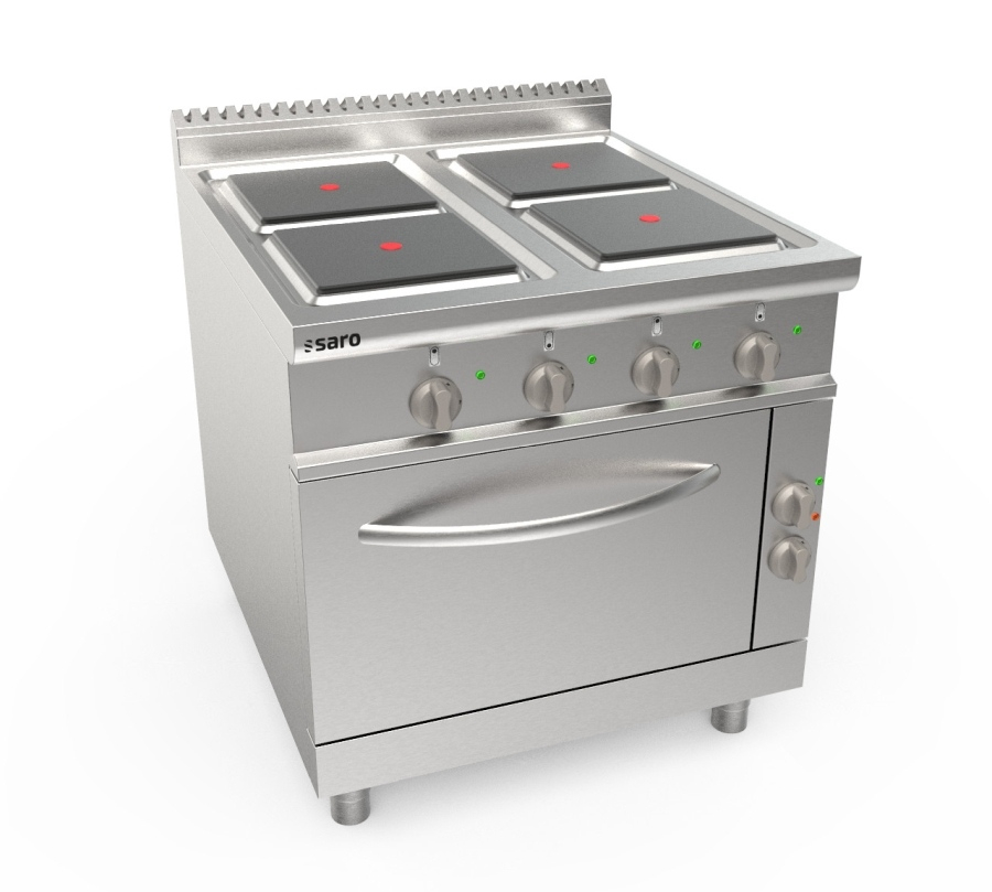 Elektrisch fornuis + oven 4 kookplaten